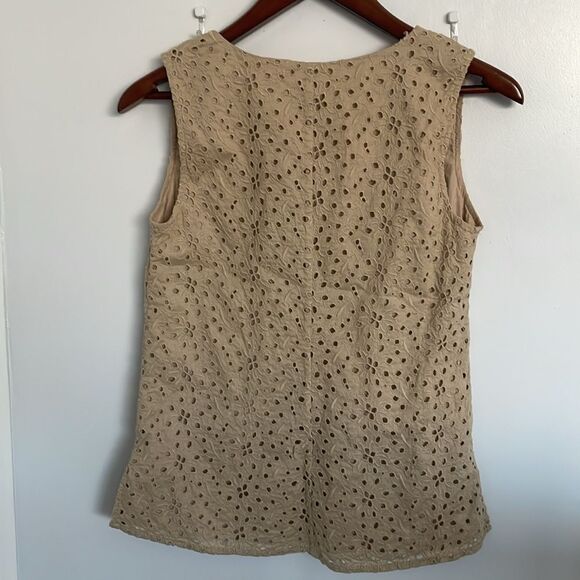 🔵Talbots Tan Embellished Tank Top Blouse size 2 - Picture 6 of 6